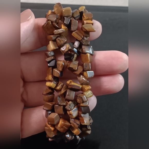 Vintage Tigers Eye Bracelet Lucky Stretch Bracelet - Picture 6 of 9